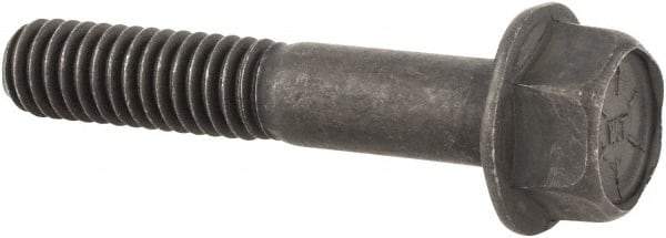 Value Collection - 5/16-18 UNC, 1-3/4" Length Under Head, Hex Drive Flange Bolt - 7/8" Thread Length, Grade 8 Alloy Steel, Smooth Flange, Phosphate & Oil Finish - USA Tool & Supply
