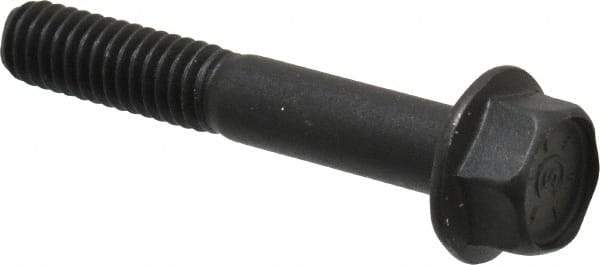 Value Collection - 5/16-18 UNC, 2" Length Under Head, Hex Drive Flange Bolt - 7/8" Thread Length, Grade 8 Alloy Steel, Smooth Flange, Phosphate & Oil Finish - USA Tool & Supply