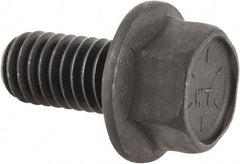 Value Collection - 3/8-16 UNC, 3/4" Length Under Head, Hex Drive Flange Bolt - 3/4" Thread Length, Grade 8 Alloy Steel, Smooth Flange, Phosphate & Oil Finish - USA Tool & Supply