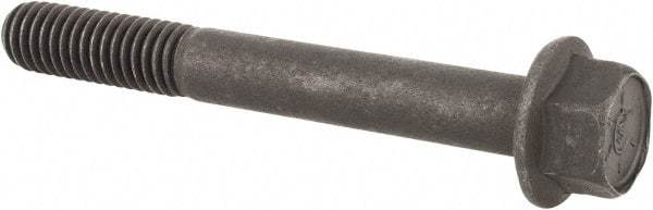 Value Collection - 3/8-16 UNC, 3" Length Under Head, Hex Drive Flange Bolt - 1" Thread Length, Grade 8 Alloy Steel, Smooth Flange, Phosphate & Oil Finish - USA Tool & Supply