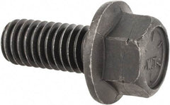 Value Collection - 7/16-14 UNC, 1" Length Under Head, Hex Drive Flange Bolt - 1" Thread Length, Grade 8 Alloy Steel, Smooth Flange, Phosphate & Oil Finish - USA Tool & Supply