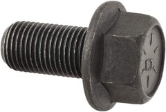 Value Collection - 1/2-20 UNF, 1" Length Under Head, Hex Drive Flange Bolt - 1" Thread Length, Grade 8 Alloy Steel, Smooth Flange, Phosphate & Oil Finish - USA Tool & Supply