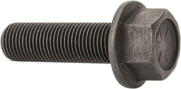 Value Collection - 1/2-20 UNF, 1-3/4" Length Under Head, Hex Drive Flange Bolt - 1-1/4" Thread Length, Grade 8 Alloy Steel, Smooth Flange, Phosphate & Oil Finish - USA Tool & Supply