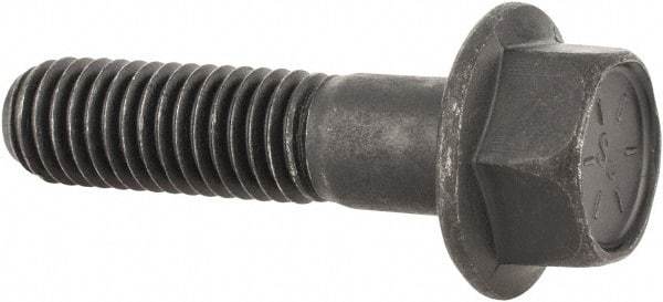 Value Collection - 1/2-13 UNC, 2" Length Under Head, Hex Drive Flange Bolt - 1-1/4" Thread Length, Grade 8 Alloy Steel, Smooth Flange, Phosphate & Oil Finish - USA Tool & Supply