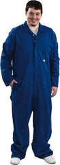 Stanco Safety Products - Size L, Royal Blue, Zipper, Arc Protection Coverall - 42 to 44" Chest, Indura, 7 Pockets, Elastic Waistband, Full Action Back, 2-Way Concealed Zipper - USA Tool & Supply