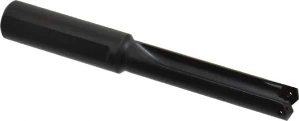 Allied Machine and Engineering - Series 0.5, 39/64 to 11/16" Diam, 3/4" Diam Straight Shank, Straight Flute Spade Drill - 2-1/2" Max Depth, 3-27/64" Body Length, 5-11/16" OAL, Standard Length, Through Coolant - USA Tool & Supply