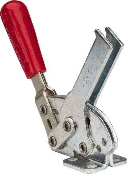 De-Sta-Co - 840 Lb Holding Capacity, Horizontal Handle, Manual Hold Down Toggle Clamp - 70° Handle Movement, 68° Bar Opening, U-Bar, Flanged Base, Electro-Plated Zinc, Carbon Steel - USA Tool & Supply
