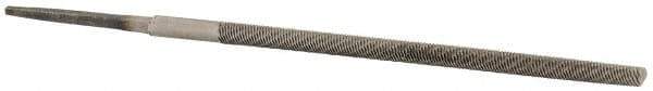 Value Collection - 4" Long, Second Cut, Round American-Pattern File - Double Cut, Tang - USA Tool & Supply