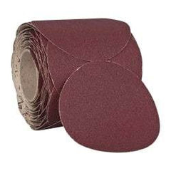 3M - 6" Diam, 60 Grit Ceramic Adhesive PSA Disc - Medium Grade, Red, F Weighted Backing, Flexible, Use with Random Orbital Sanders - USA Tool & Supply