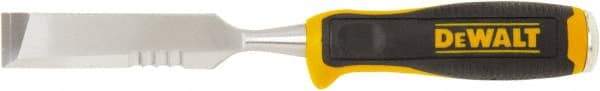 DeWALT - 11" OAL x 1" Blade Width Wood Chisel - 1" Tip, 1" Stock, High-Impact Polypropylene & Rubber Handle - USA Tool & Supply