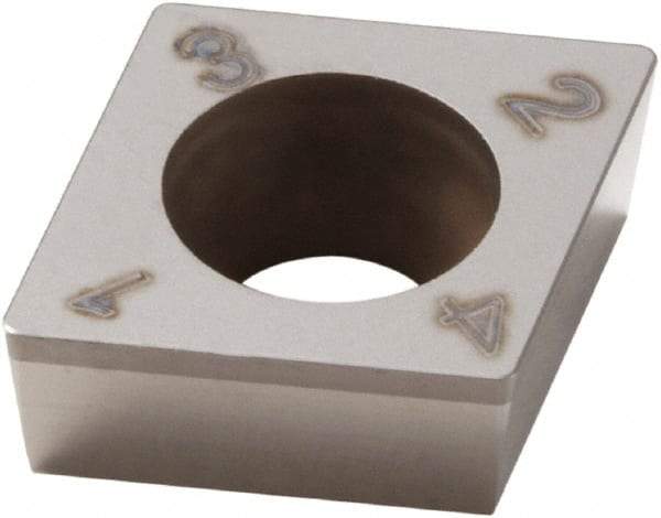 Seco - CCGW32.52 Grade CBN200 PCBN Turning Insert - Uncoated, 80° Diamond, 3/8" Inscr Circle, 5/32" Thick, 1/32" Corner Radius - USA Tool & Supply