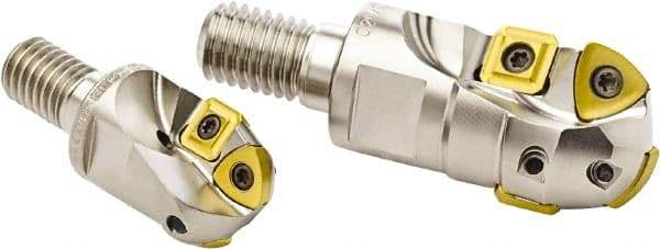 Seco - 24.99mm Cut Diam, 26.01mm Max Depth of Cut, Indexable Ball Nose End Mill - 45.01mm Head Length, M12 Modular Connection, R218.19 Toolholder, 218.19 125, SPMX 0903 Insert - USA Tool & Supply