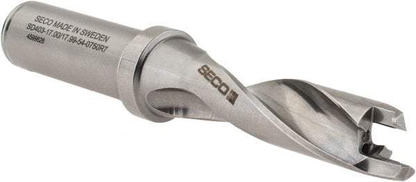 Seco - 17 to 17.99mm Diam, 3xD, 54mm Max Depth, 3/4" Shank Diam, 2.583" Flute, 5.22" OAL, Replaceable Tip Drill - SD403 Toolholder, Series Crownloc Plus - USA Tool & Supply