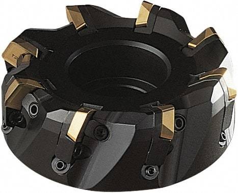 Seco - 78mm Cut Diam, 22mm Arbor Hole, 12mm Max Depth of Cut, 60° Indexable Chamfer & Angle Face Mill - 4 Inserts, SPE.. 1906 Insert, Right Hand Cut, 4 Flutes, Series R220.60 - USA Tool & Supply