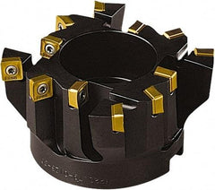 Seco - 100mm Cut Diam, 32mm Arbor Hole, 20mm Max Depth of Cut, 85° Indexable Chamfer & Angle Face Mill - 8 Inserts, SC.. 1206 Insert, Right Hand Cut, 8 Flutes, Series R220.79 - USA Tool & Supply