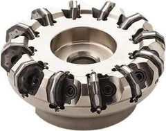 Seco - 115mm Cut Diam, 32mm Arbor Hole, 6mm Max Depth of Cut, 40° Indexable Chamfer & Angle Face Mill - 12 Inserts, ON.. 0905 Insert, Right Hand Cut, 12 Flutes, Series Double OctoMill - USA Tool & Supply