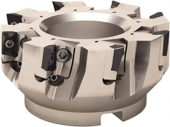 Seco - 16 Inserts, 250mm Cut Diam, 60mm Arbor Diam, 17mm Max Depth of Cut, Indexable Square-Shoulder Face Mill - 90° Lead Angle, 63mm High, XO.. 1806 Insert Compatibility - USA Tool & Supply