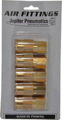 Value Collection - 5 Piece 3/8" Body 3/8 NPT 145 psi Brass Industrial Pneumatic Coupling Plug Set - USA Tool & Supply