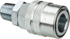 Value Collection - 5 Piece 1/4" Body 1/4 NPT 215 psi Zinc Industrial Pneumatic Coupling Plug Set - USA Tool & Supply