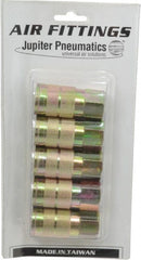 Value Collection - 5 Piece 3/8" Body 3/8 NPT 215 psi Zinc Industrial Pneumatic Coupling Plug Set - USA Tool & Supply