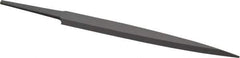 Grobet - 4" Standard Precision Swiss Pattern Barrette File - Double Cut, 1/2" Width Diam x 1/8" Thick, With Tang - USA Tool & Supply