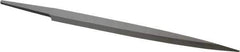 Grobet - 6" Standard Precision Swiss Pattern Barrette File - Double Cut, 23/32" Width Diam x 5/32" Thick, With Tang - USA Tool & Supply