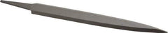 Grobet - 8" Standard Precision Swiss Pattern Barrette File - Double Cut, 7/8" Width Diam x 13/64" Thick, With Tang - USA Tool & Supply