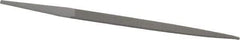 Grobet - 4" Standard Precision Swiss Pattern Crochet File - Double Cut, 5/16" Width Diam x 3/32" Thick, With Tang - USA Tool & Supply