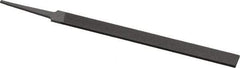 Grobet - 6" Standard Precision Swiss Pattern Equalling File - Double Cut, 1/2" Width Diam x 7/64" Thick, With Tang - USA Tool & Supply