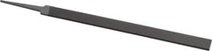 Grobet - 8" Standard Precision Swiss Pattern Equalling File - Double Cut, 21/32" Width Diam x 1/8" Thick, With Tang - USA Tool & Supply