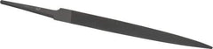 Grobet - 4" Standard Precision Swiss Pattern Half Round File - Double Cut, 15/32" Width Diam x 9/64" Thick, With Tang - USA Tool & Supply