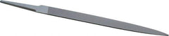 Grobet - 6" Standard Precision Swiss Pattern Half Round File - Double Cut, 19/32" Width Diam x 3/16" Thick, With Tang - USA Tool & Supply