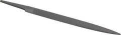 Grobet - 6" Standard Precision Swiss Pattern Half Round File - Double Cut, 19/32" Width Diam x 3/16" Thick, With Tang - USA Tool & Supply