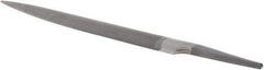 Grobet - 6" Standard Precision Swiss Pattern Half Round File - Double Cut, 19/32" Width Diam x 3/16" Thick, With Tang - USA Tool & Supply