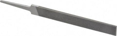 Grobet - 4" Standard Precision Swiss Pattern Hand File - Double Cut, 17/32" Width Diam x 1/8" Thick, With Tang - USA Tool & Supply