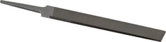 Grobet - 4" Standard Precision Swiss Pattern Hand File - Double Cut, 17/32" Width Diam x 1/8" Thick, With Tang - USA Tool & Supply