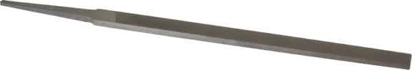 Grobet - 6" Standard Precision Swiss Pattern Narrow Pillar File - Double Cut, 3/8" Width Diam x 5/32" Thick, With Tang - USA Tool & Supply