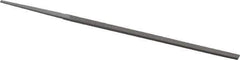 Grobet - 4" Standard Precision Swiss Pattern Narrow Pillar File - Double Cut, 5/32" Width Diam x 5/64" Thick, With Tang - USA Tool & Supply