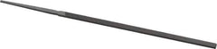 Grobet - 4" Standard Precision Swiss Pattern Narrow Pillar File - Double Cut, 5/32" Width Diam x 5/64" Thick, With Tang - USA Tool & Supply