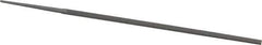 Grobet - 6" Standard Precision Swiss Pattern Narrow Pillar File - Double Cut, 13/64" Width Diam x 1/8" Thick, With Tang - USA Tool & Supply