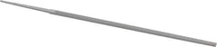 Grobet - 6" Standard Precision Swiss Pattern Narrow Pillar File - Double Cut, 13/64" Width Diam x 1/8" Thick, With Tang - USA Tool & Supply