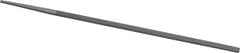 Grobet - 8" Standard Precision Swiss Pattern Narrow Pillar File - Double Cut, 9/32" Width Diam x 9/64" Thick, With Tang - USA Tool & Supply