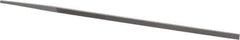 Grobet - 8" Standard Precision Swiss Pattern Narrow Pillar File - Double Cut, 9/32" Width Diam x 9/64" Thick, With Tang - USA Tool & Supply