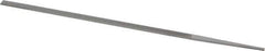 Grobet - 8" Standard Precision Swiss Pattern Narrow Pillar File - Double Cut, 9/32" Width Diam x 9/64" Thick, With Tang - USA Tool & Supply