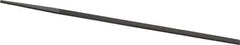 Grobet - 8" Standard Precision Swiss Pattern Narrow Pillar File - Double Cut, 9/32" Width Diam x 9/64" Thick, With Tang - USA Tool & Supply