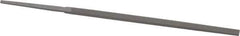 Grobet - 4" Standard Precision Swiss Pattern Narrow Pillar File - Double Cut, 3/16" Width Diam x 3/32" Thick, With Tang - USA Tool & Supply