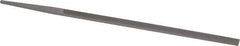 Grobet - 6" Standard Precision Swiss Pattern Narrow Pillar File - Double Cut, 1/4" Width Diam x 9/64" Thick, With Tang - USA Tool & Supply