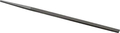 Grobet - 6" Standard Precision Swiss Pattern Narrow Pillar File - Double Cut, 1/4" Width Diam x 9/64" Thick, With Tang - USA Tool & Supply