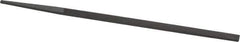 Grobet - 6" Standard Precision Swiss Pattern Narrow Pillar File - Double Cut, 1/4" Width Diam x 9/64" Thick, With Tang - USA Tool & Supply