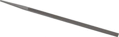 Grobet - 8" Standard Precision Swiss Pattern Narrow Pillar File - Double Cut, 11/32" Width Diam x 11/64" Thick, With Tang - USA Tool & Supply